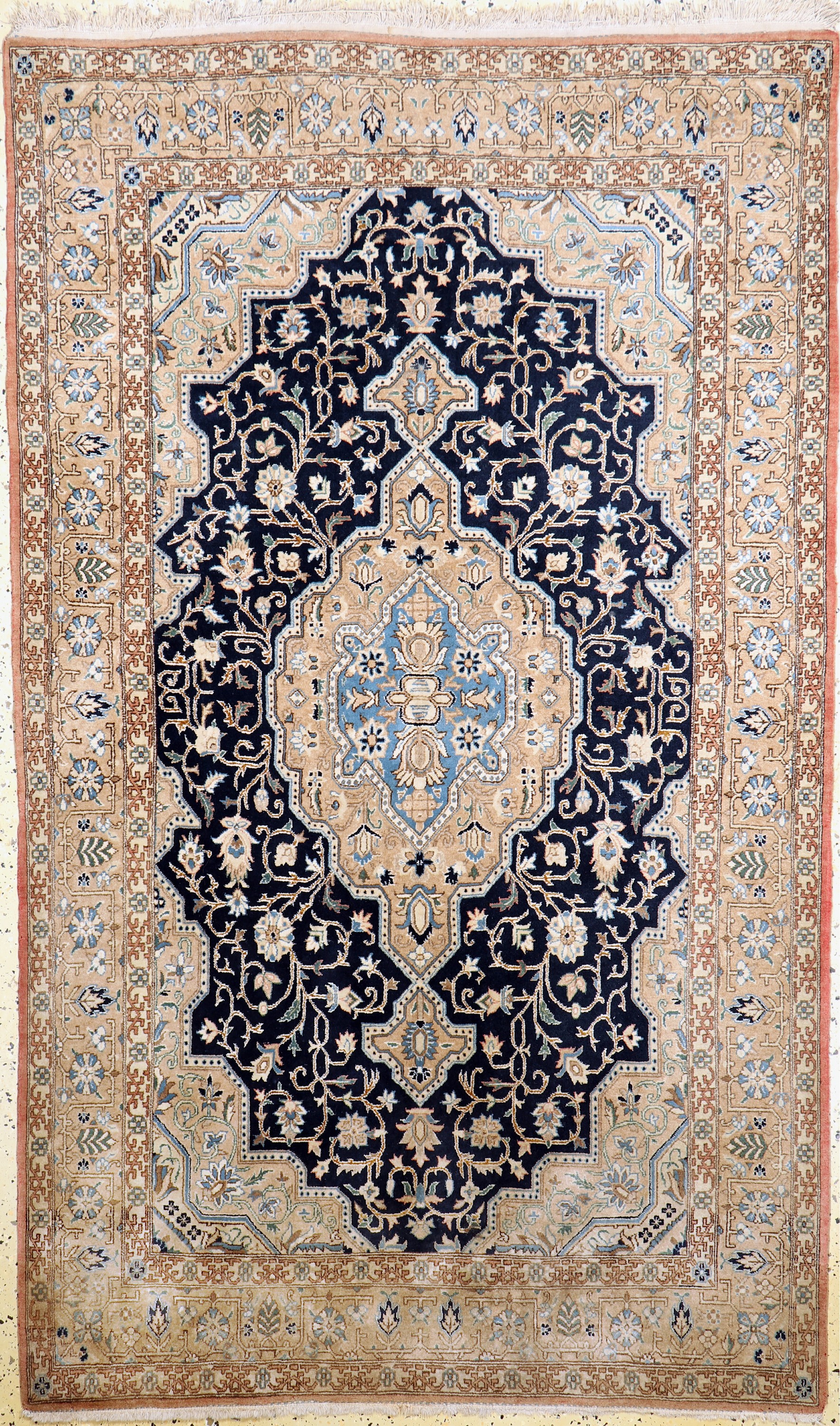Ghom Kork, Persien, Ende 20.Jhd, Korkwolle auf Baumwolle, ca. 222 x 135 cm, verblasst, EHZ: 2