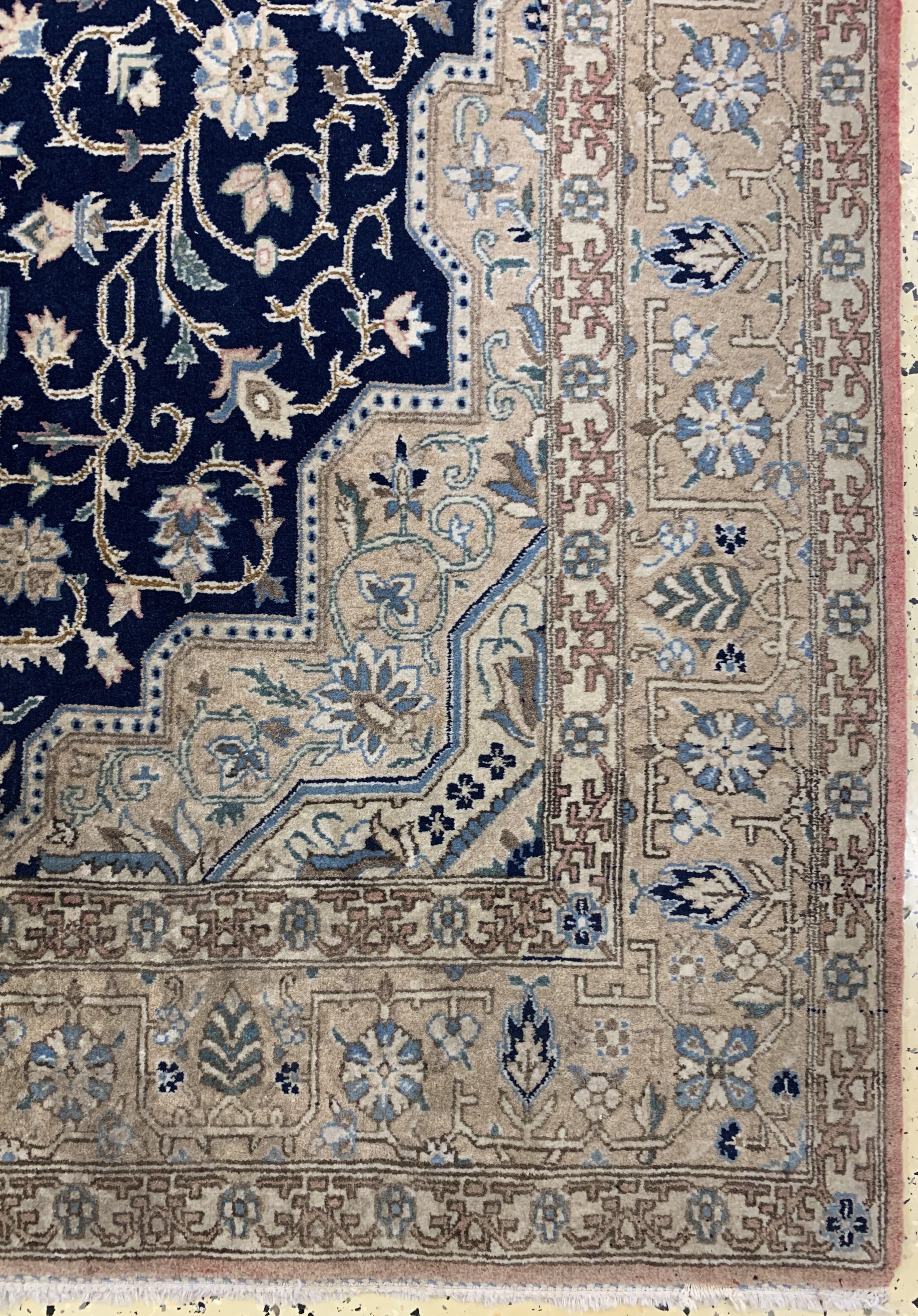 Detail a: Ghom Kork, Persien, Ende 20.Jhd, Korkwolle auf Baumwolle, ca. 222 x 135 cm, verblasst, EHZ: 2