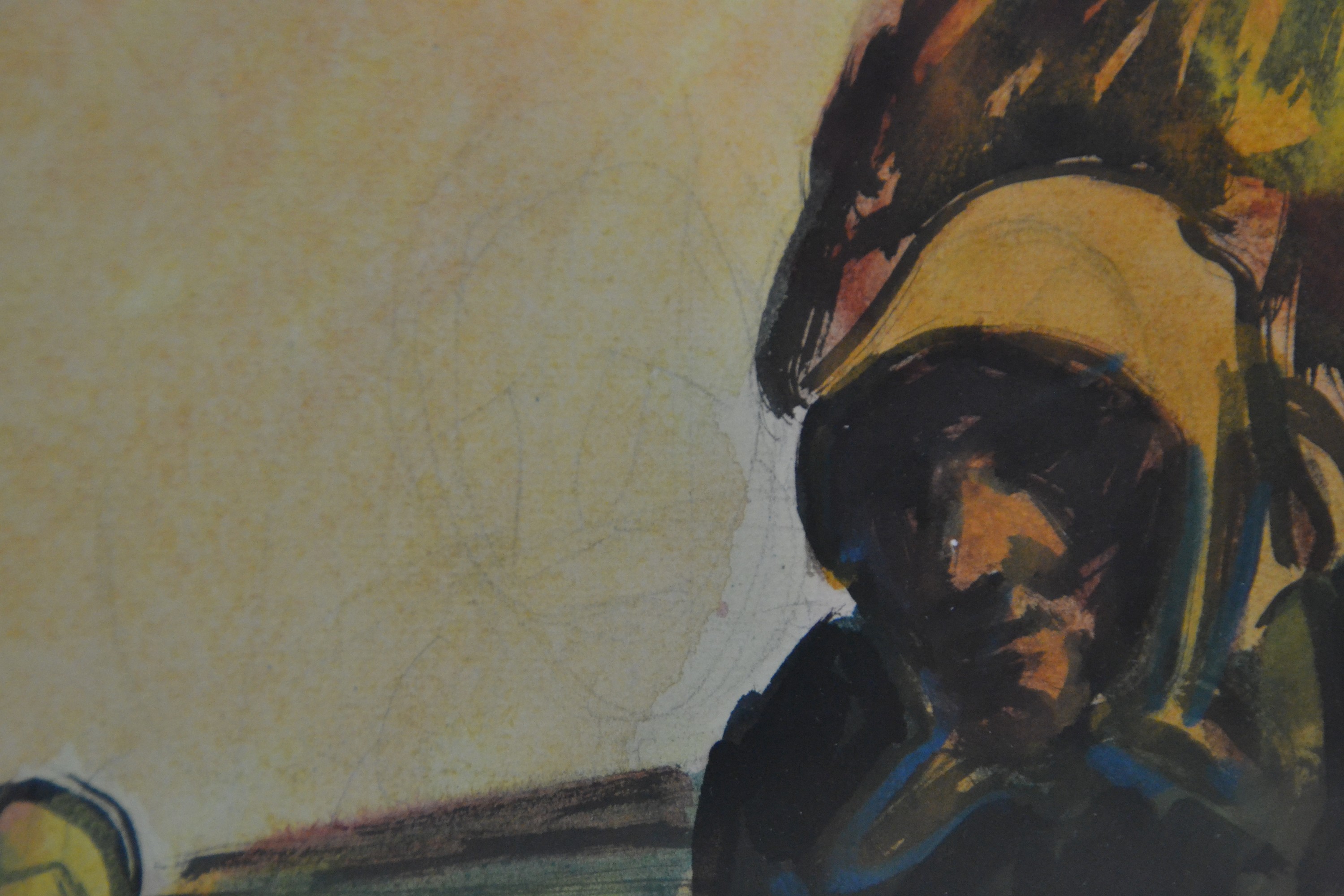 Detail e: Erich Fraass, 1893-1974, Bauern auf dem Heimweg vom Feld, Gouache auf Papier, links unten signiert, ca. 49x66cm, u.Gl., R. ca. 63x81cm