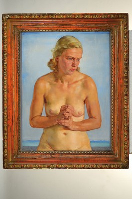 26779231k - Albert Janesch, 1889-1973 Vienna, female nude, oil/wood, signed and dated 1932, approx. 79 x 60 cm, frame