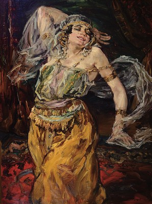 Image 26779240 - Paul Kapell, 1876 Ostrowo-1943 Stuttgart, Salome dancing, oil/canvas, impasto expressive brushwork, oil/canvas,, signed, approx. 126 x 95 cm, frame
