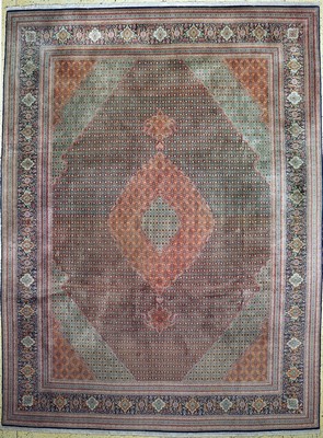 Image 26779259 - Tabriz fine (50 Raj), Persia, end of 20th century, corkwool with silk, approx. 395 x 295cm, approx. 500,000 Kn/sm, condition: 2 (soiled). Rugs, Carpets & Flatweaves