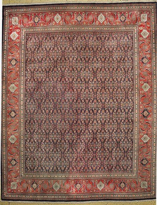 Image 26779263 - Tabriz fine (50 Raj), Persia, mid-20th century, corkwool with silk, approx. 387 x 306cm, condition: 2(soiled). Rugs, Carpets & Flatweaves