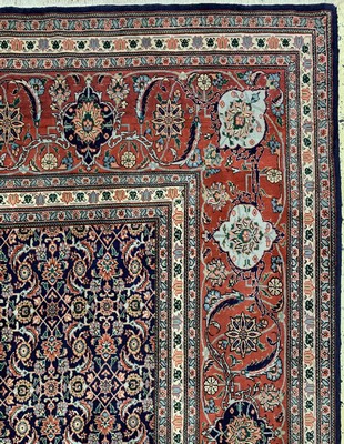 26779263c - Tabriz fine (50 Raj), Persia, mid-20th century, corkwool with silk, approx. 387 x 306cm, condition: 2(soiled). Rugs, Carpets & Flatweaves