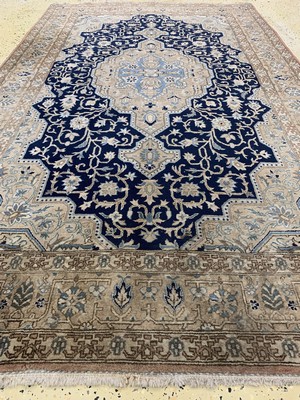 26779268d - Qum cork, Persia, end of the 20th century, corkwool on cotton, approx. 222 x 135 cm, faded colors, condition: 2. Rugs, Carpets & Flatweaves