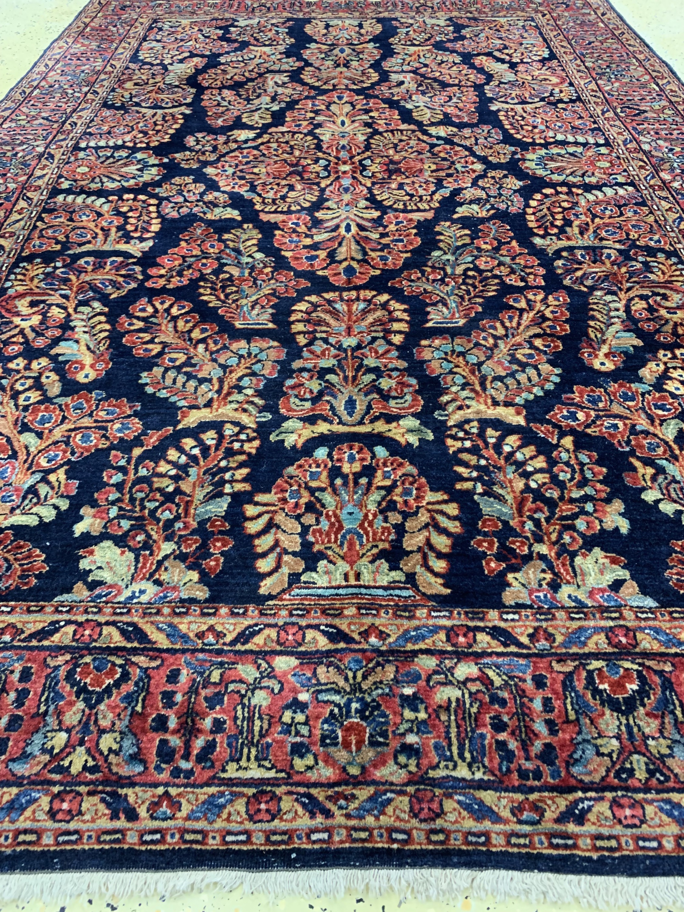Detail e: Us Re-Import Sarogh Mohajeran, Persien, um 1900, Wolle auf Baumwolle, ca. 225 x 160 cm, EHZ: 2, (minimal Restauriert)