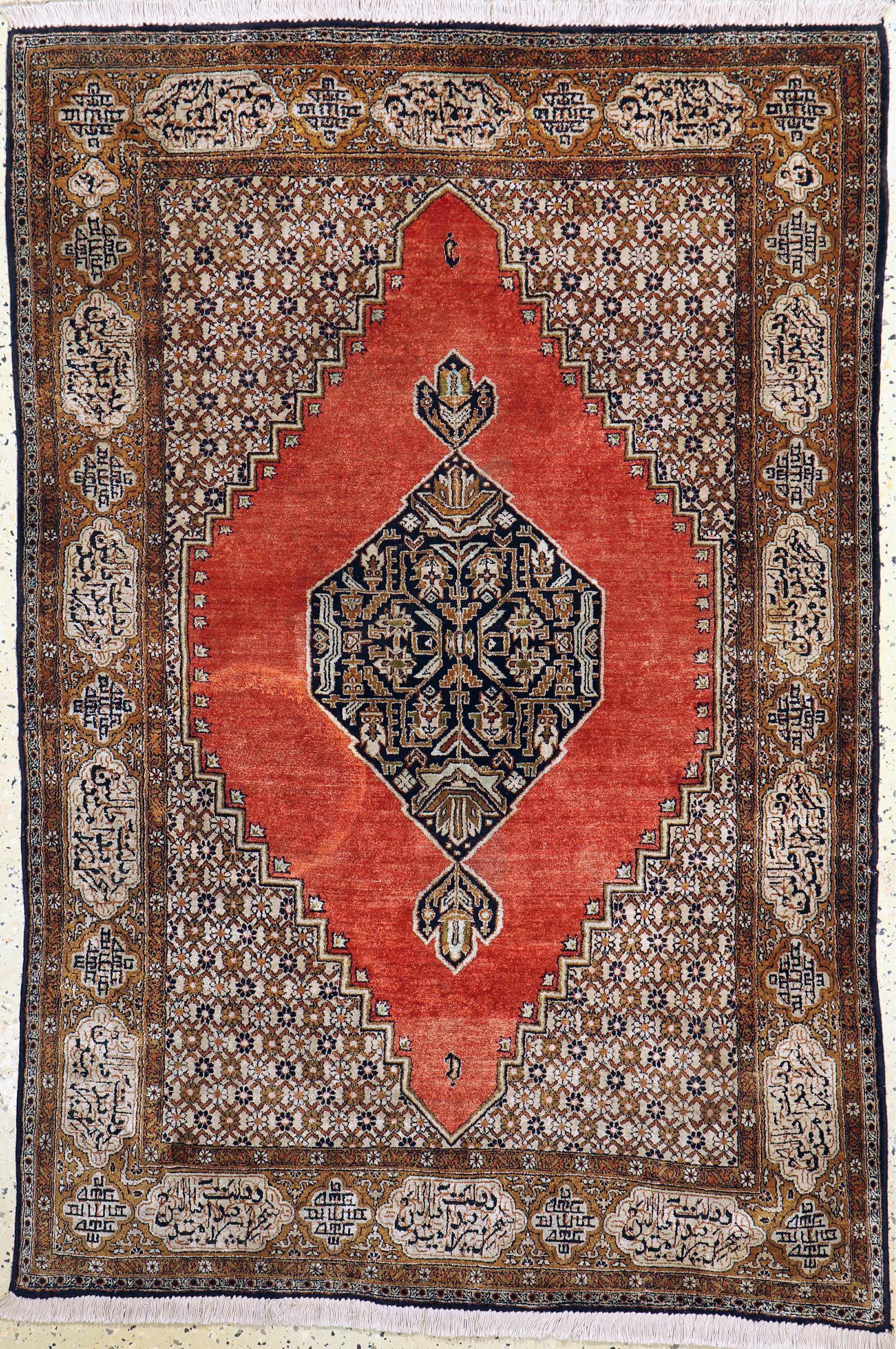 Ghom Seide alt, Persien, Mitte 20.Jhd, reine Naturseide, ca. 155 x 107 cm, EHZ: 2