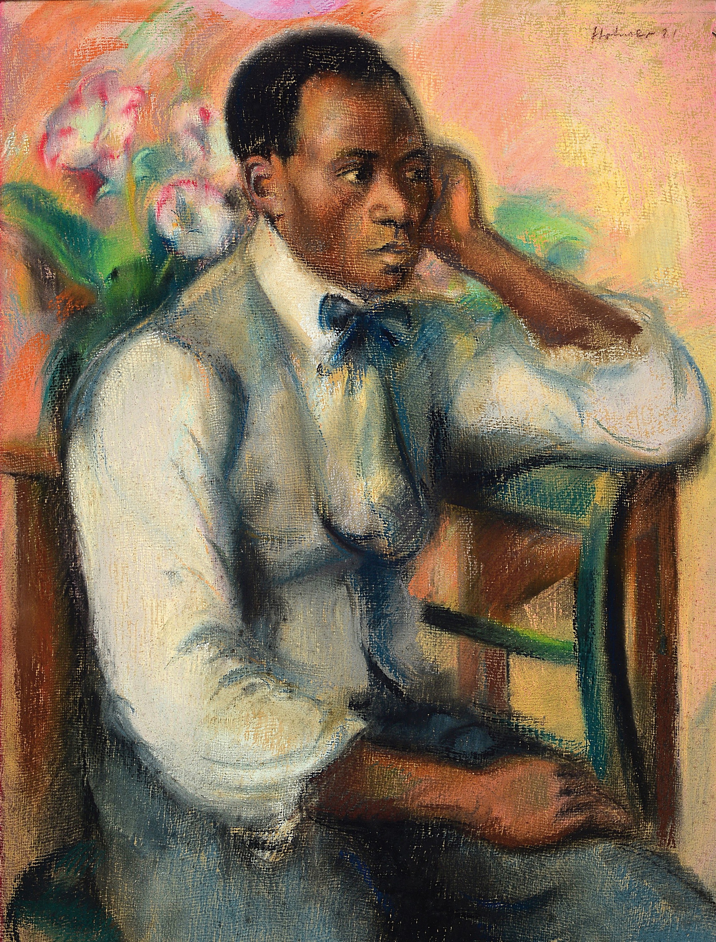 Karl Stohner, Mannheim 1894 - 1957, Porträt, Pastell, re. o. signiert u.datiert 31, ca. 89 x 66 cm, unter, Glas, Rahmen ca. 108 x 84 cm