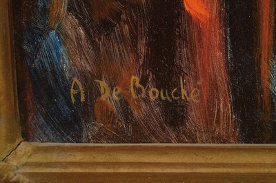 26779454l - Arnulf de Bouche, 1872 - 1945, #"Odalisque#", oil/canvas, signed, verso, inscribed, approx. 65.4 x 47 cm, frame approx. 77x60cm