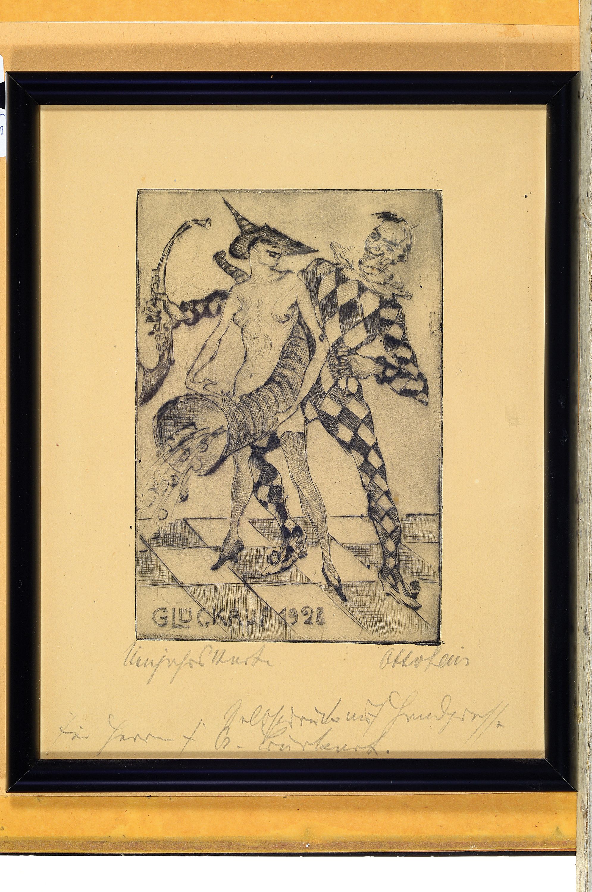 Detail m: Otto Lais, drei Radierungen, "Vagabunden", "Glückauff 1928" und Bäume, alle drei handsigniert und bezeichnet, dat.25 und 27, ...