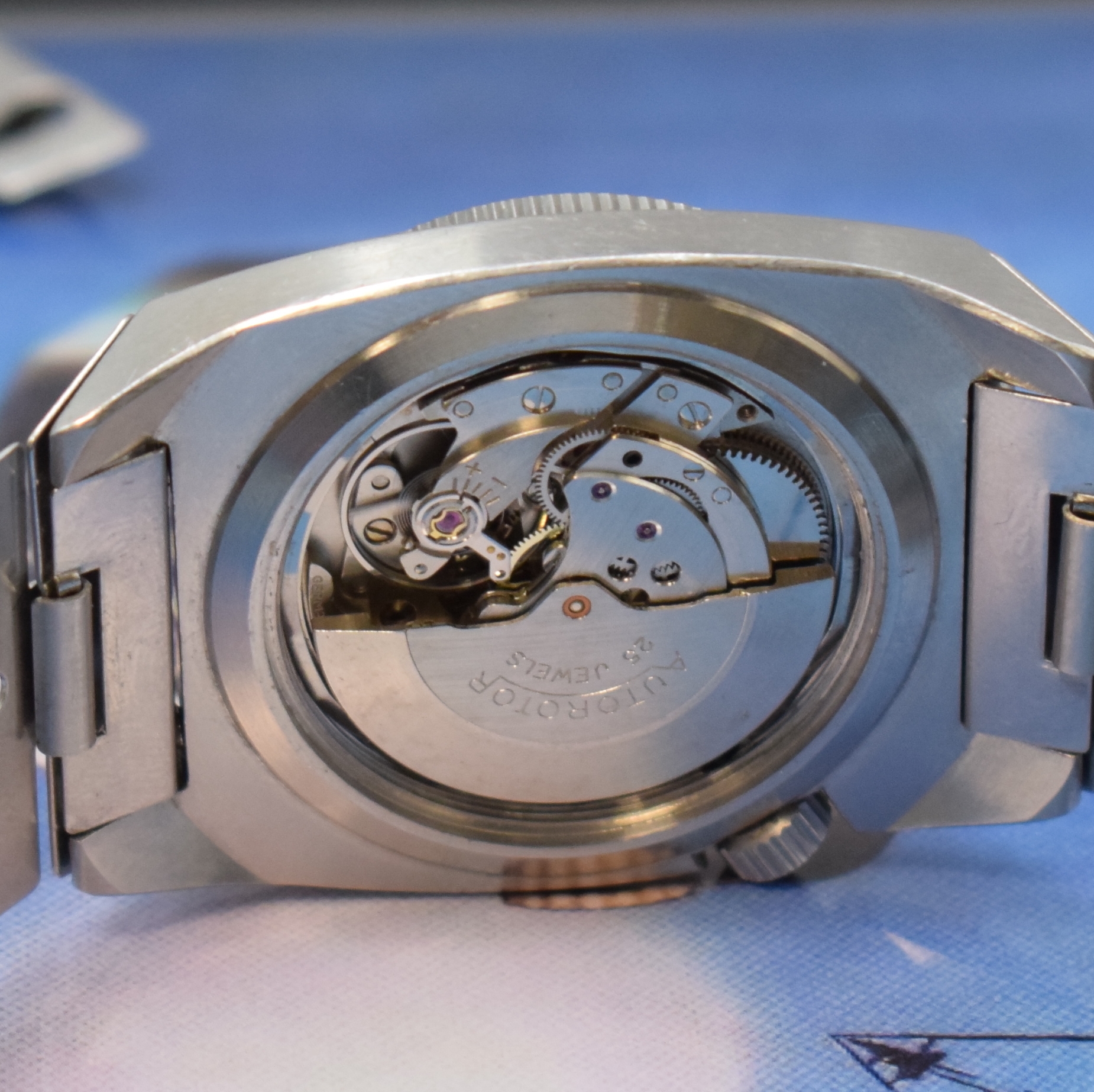 Detail f: Z.R.C Spatiale 300 Taucherarmbanduhr in Stahl, Automatik, Frankreich/Deutschland um 1970, Edelstahlgeh. inkl. orig. Spangenband und zus. orig. ...