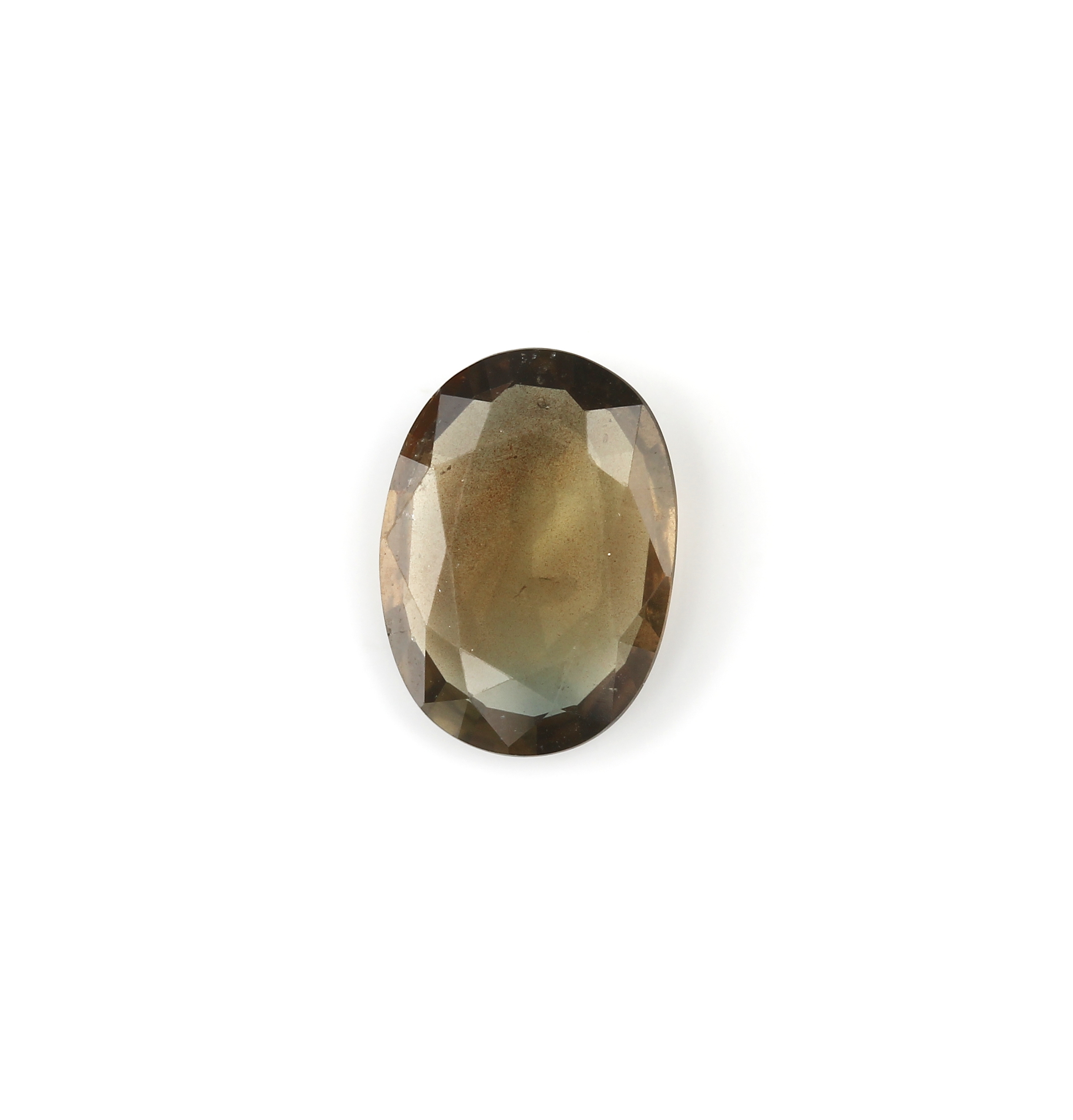Loser ovalfacett. Saphir 4.70 ct, greenish Yellow, mit GCi Lab Zertifikat
