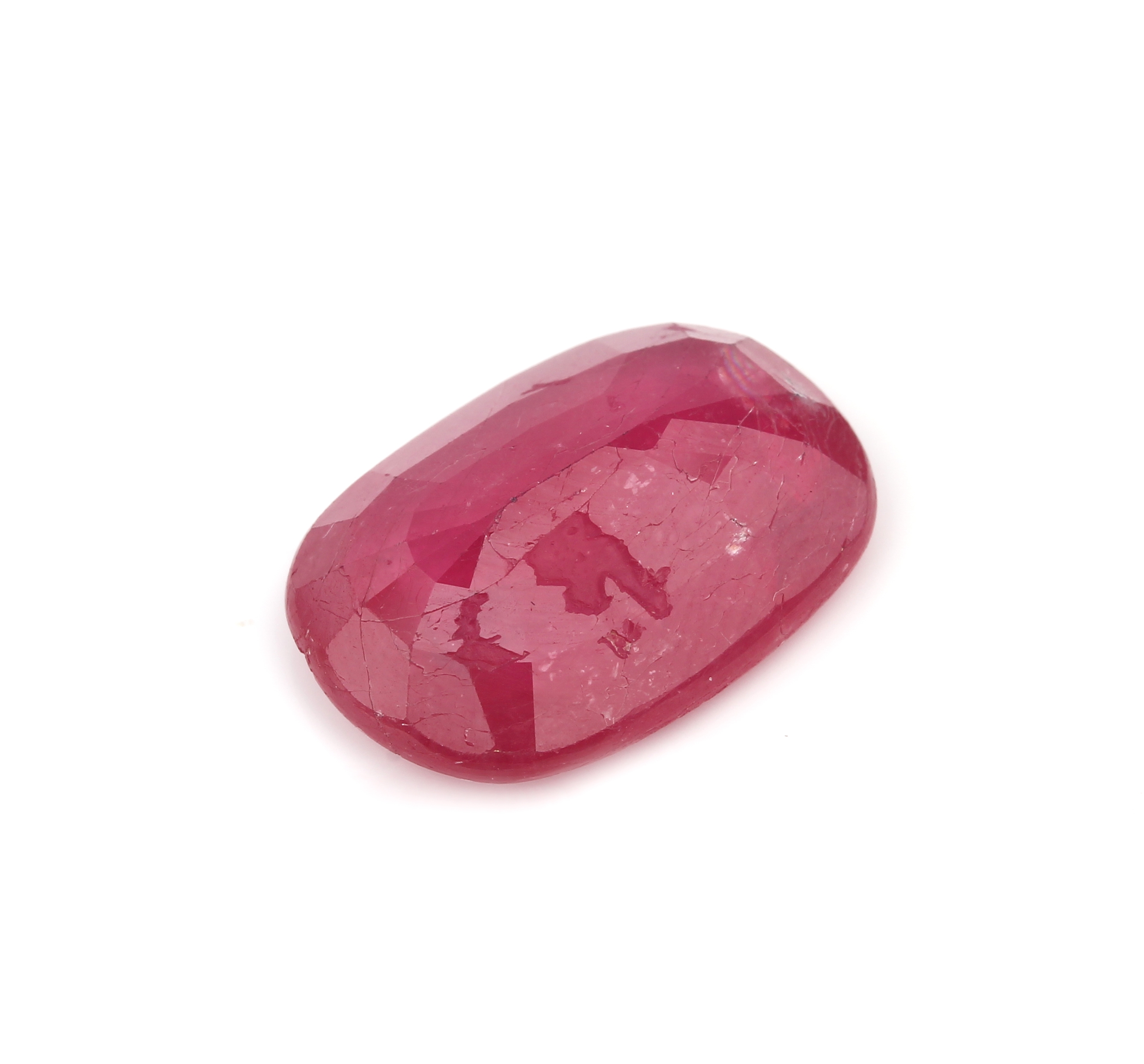Detail a: Loser ovalfacett. Rubin ca. 12.8 ct, beh., 