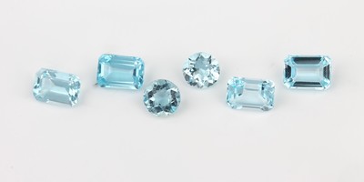 26779722a - Lot 3 aquamarine-pairs total approx. 6.46 ct