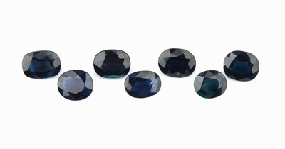 Image 26779738 - 7 oval bevelled sapphires total approx. 10.1 ct Valuation Price: 1300, - EUR