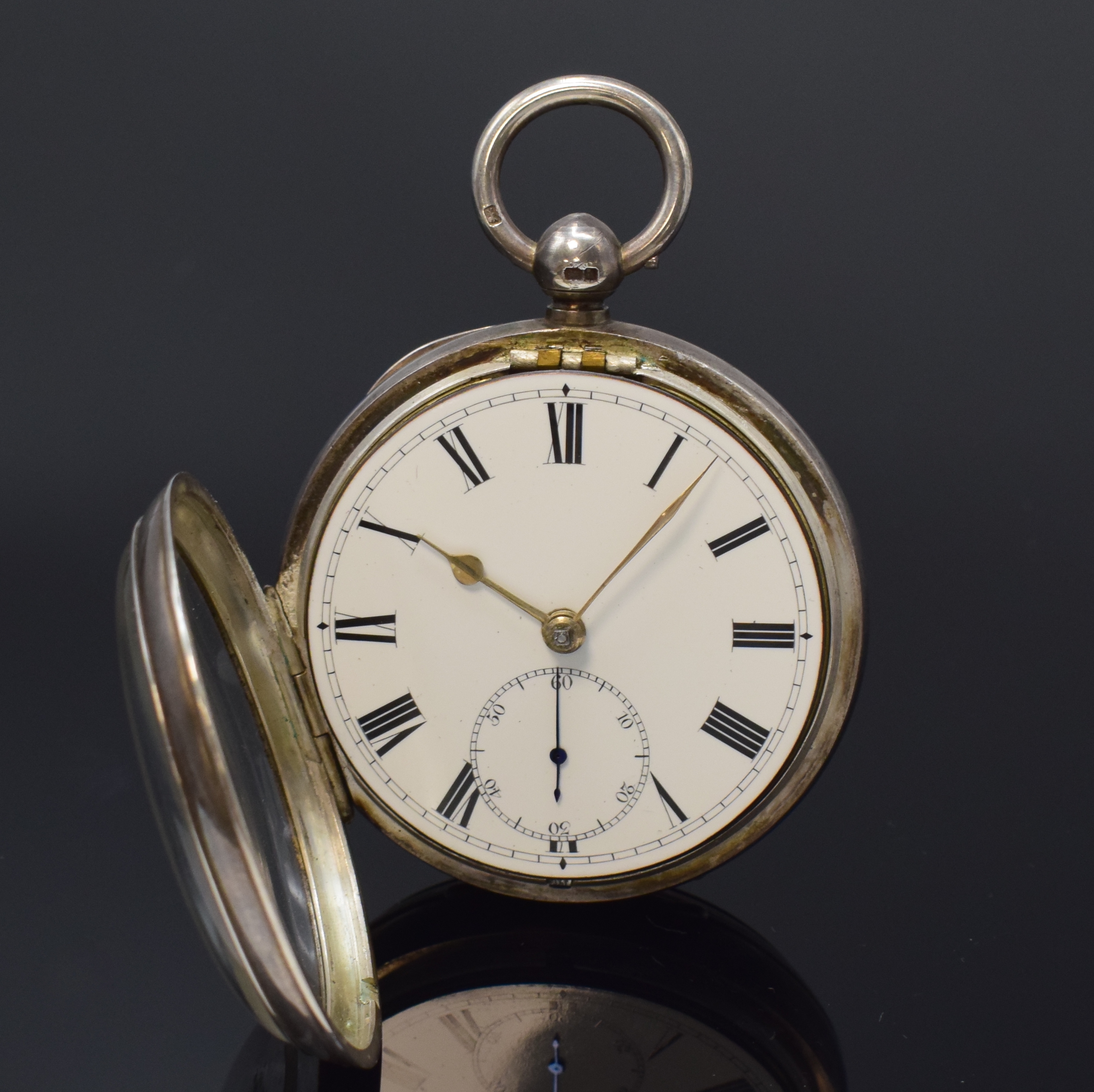 Detail b: JOHN UPJOHN Exeter schwere Präzisionstaschenuhr mit Rubin-Duplexhemmung in Sterling-Silber, London Hallmark 1904, glattes Consular-Case für das ...