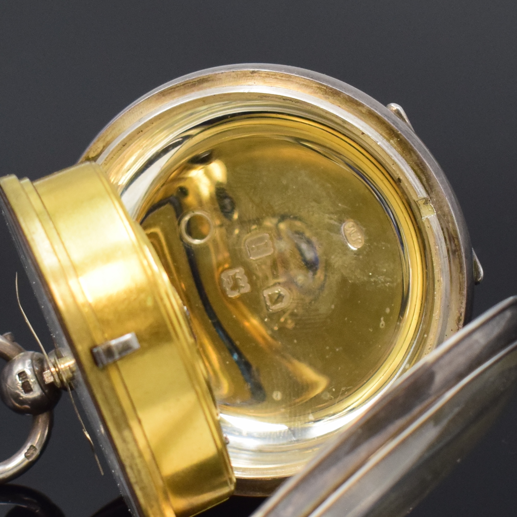 Detail c: JOHN UPJOHN Exeter schwere Präzisionstaschenuhr mit Rubin-Duplexhemmung in Sterling-Silber, London Hallmark 1904, glattes Consular-Case für das ...