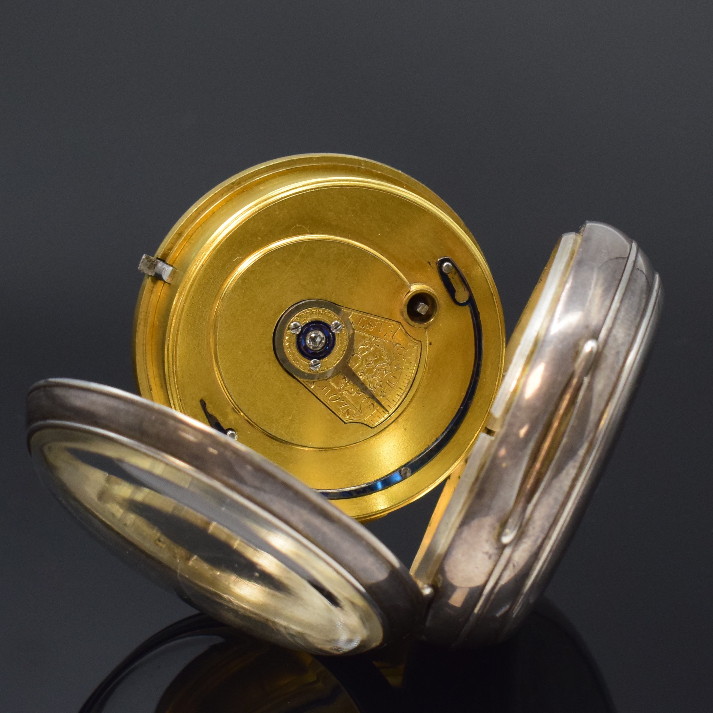 Detail d: JOHN UPJOHN Exeter schwere Präzisionstaschenuhr mit Rubin-Duplexhemmung in Sterling-Silber, London Hallmark 1904, glattes Consular-Case für das ...