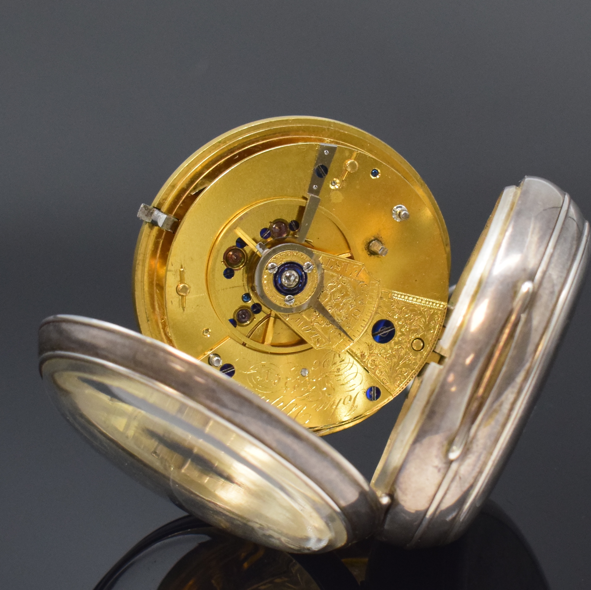 Detail e: JOHN UPJOHN Exeter schwere Präzisionstaschenuhr mit Rubin-Duplexhemmung in Sterling-Silber, London Hallmark 1904, glattes Consular-Case für das ...