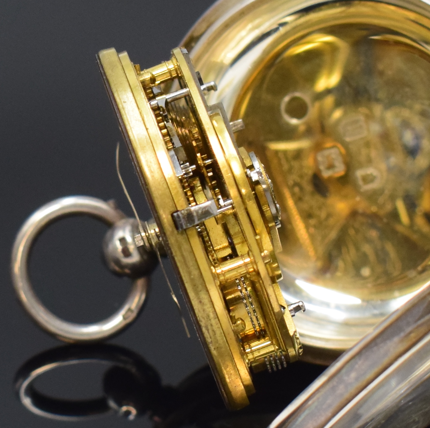 Detail g: JOHN UPJOHN Exeter schwere Präzisionstaschenuhr mit Rubin-Duplexhemmung in Sterling-Silber, London Hallmark 1904, glattes Consular-Case für das ...