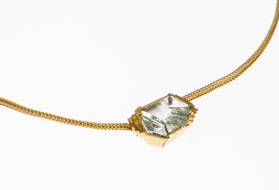 Image 26779807 - 18 kt gold aquamarine necklace