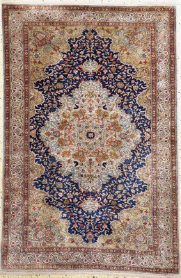 Image 26779808 - Kayseri silk, Turkey, mid-20th century, pure natural silk, approx. 180 x 120 cm, in need ofcleaning, condition: 2. Rugs, Carpets & Flatweaves