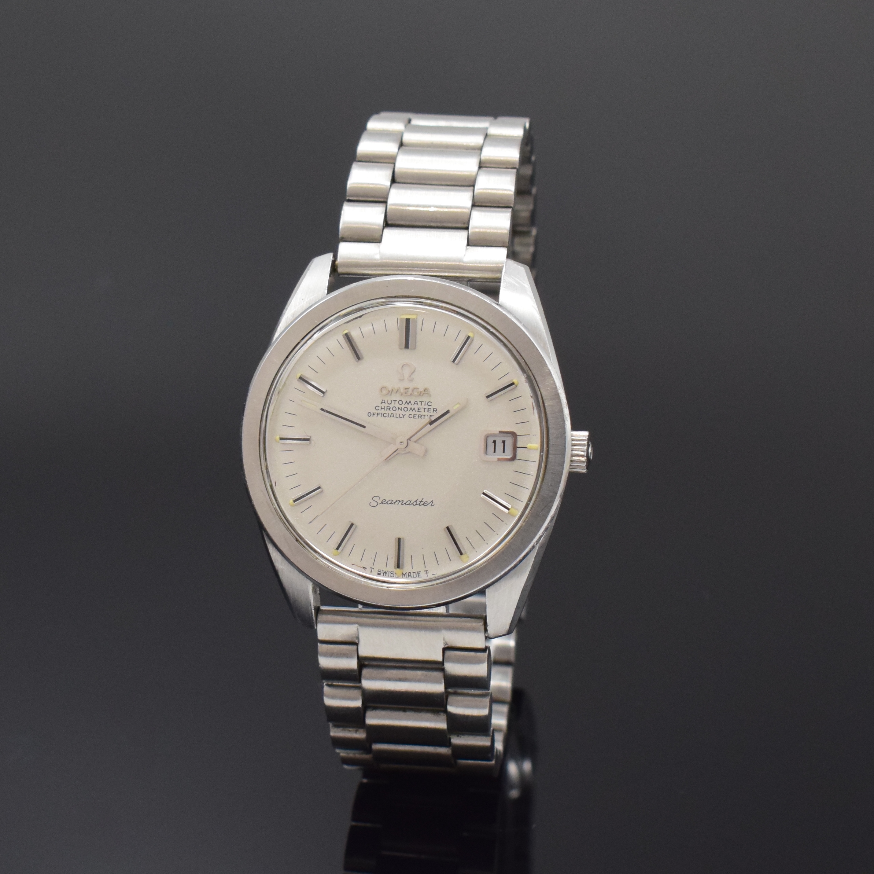 OMEGA Seamaster Chronometer seltene Herren- armbanduhr Referenz 168.022 in Stahl, Schweiz um 1969, Automatik, verschr. Boden m. Seamaster-Logo, orig. ...