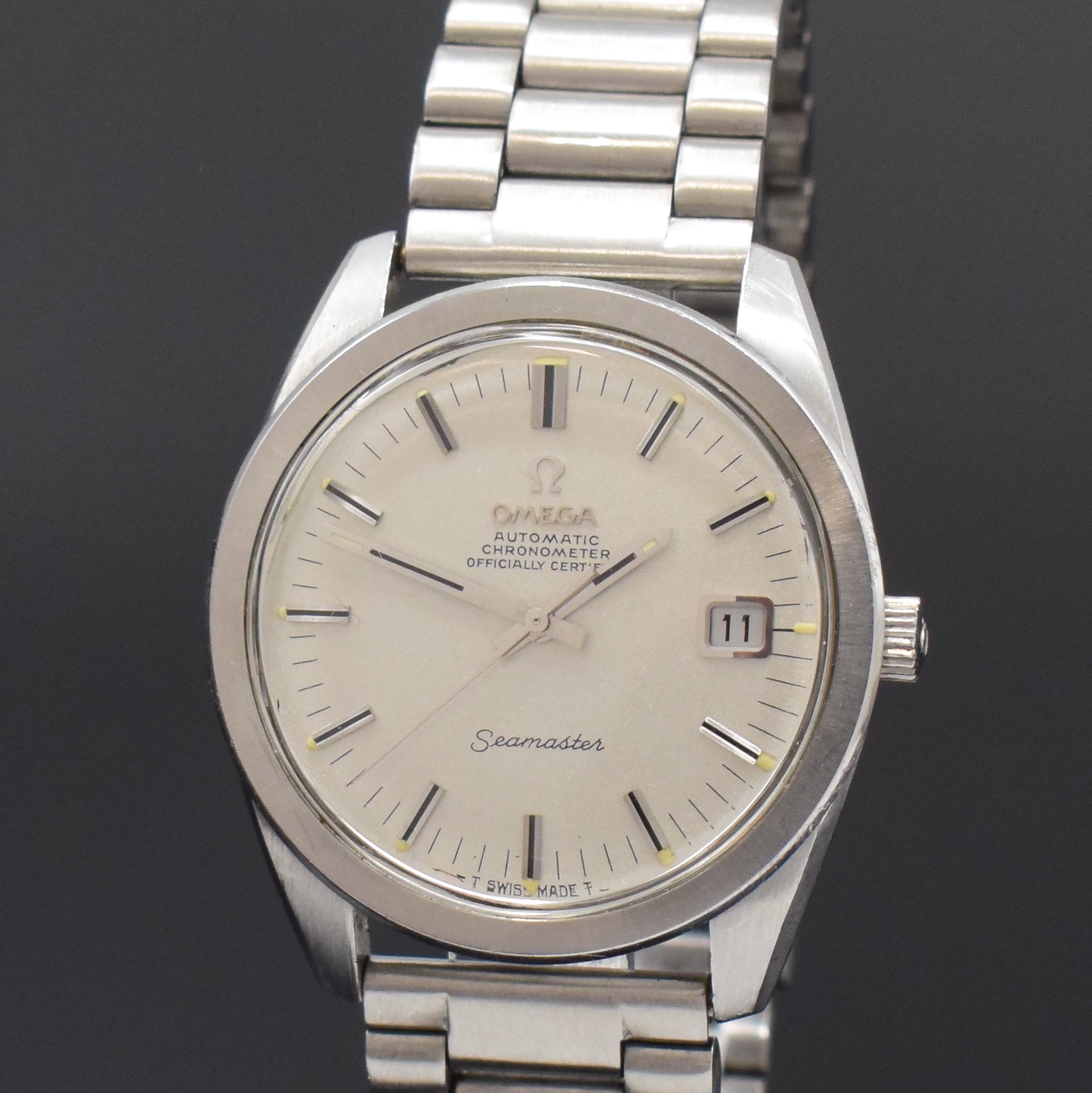 Detail a: OMEGA Seamaster Chronometer seltene Herren- armbanduhr Referenz 168.022 in Stahl, Schweiz um 1969, Automatik, verschr. Boden m. Seamaster-Logo, orig. ...