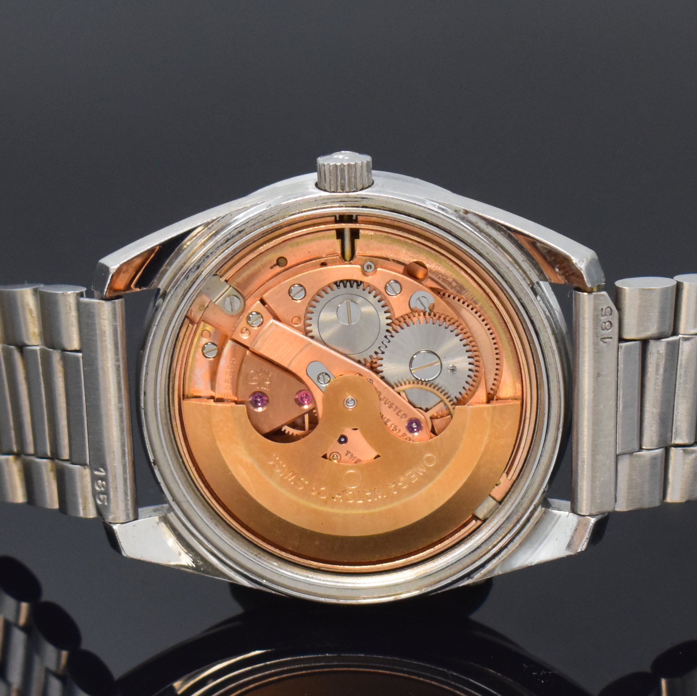 Detail e: OMEGA Seamaster Chronometer seltene Herren- armbanduhr Referenz 168.022 in Stahl, Schweiz um 1969, Automatik, verschr. Boden m. Seamaster-Logo, orig. ...