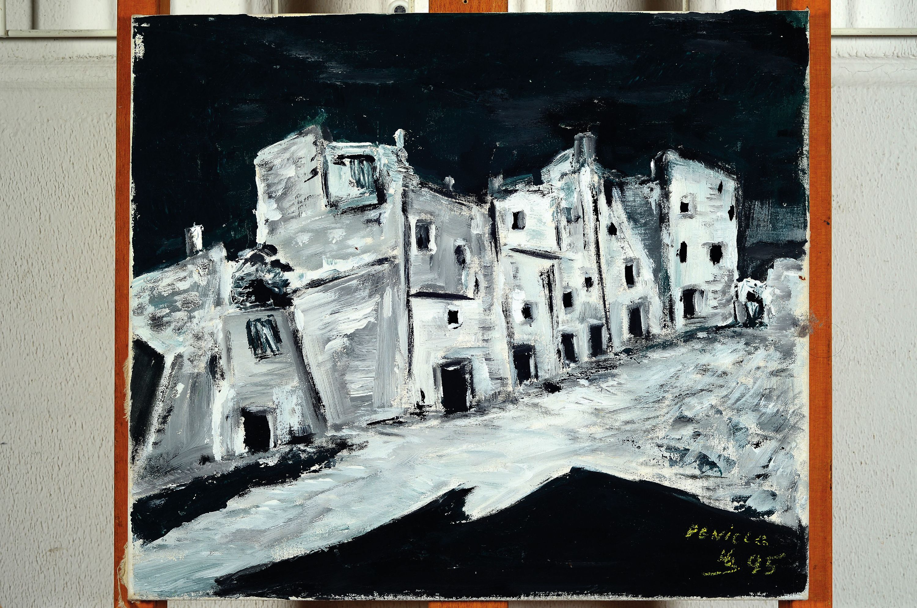 Image 26779953 - Franz Heinrich Beeck, 1927 Brodenbach-2023 Bonn, Blick auf eine Dorfstraße, Öl/Lwd, ...