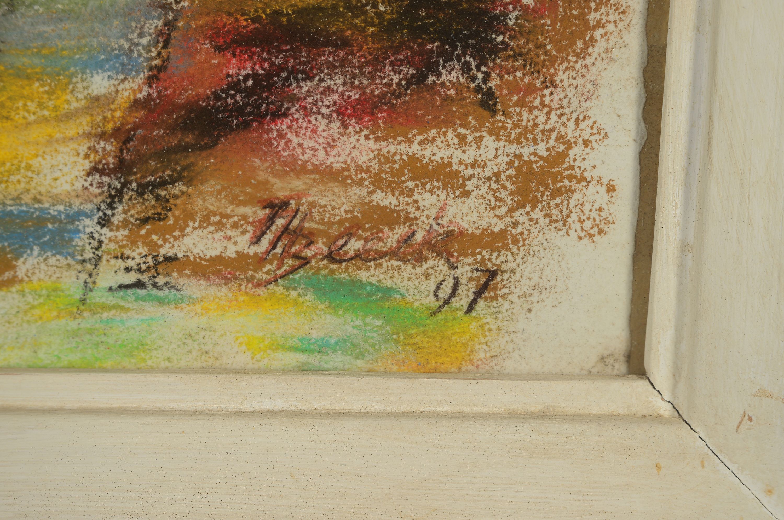 Detail a: Franz Heinrich Beeck, 1927 Brodenbach-2023 Bonn, Berlin um 1920, Unter den Linden, rückseitig so betitelt, Pastellkreide auf Papier, re. u. sign. ...