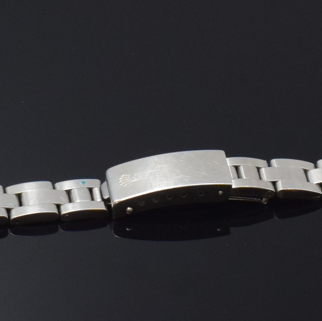 Detail a: ROLEX Damen Oysterband Referenz 78340, Schweiz um 1990, satiniertes Band m. Faltschl., 13-mm-Anstoß Nummer 590, L. ca. 15 cm, in gutem ...