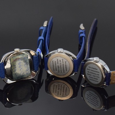 26779971c - PALLAS / Mauthe 3 seltene nahezu neuwertige digitale Damenarmbanduhren
