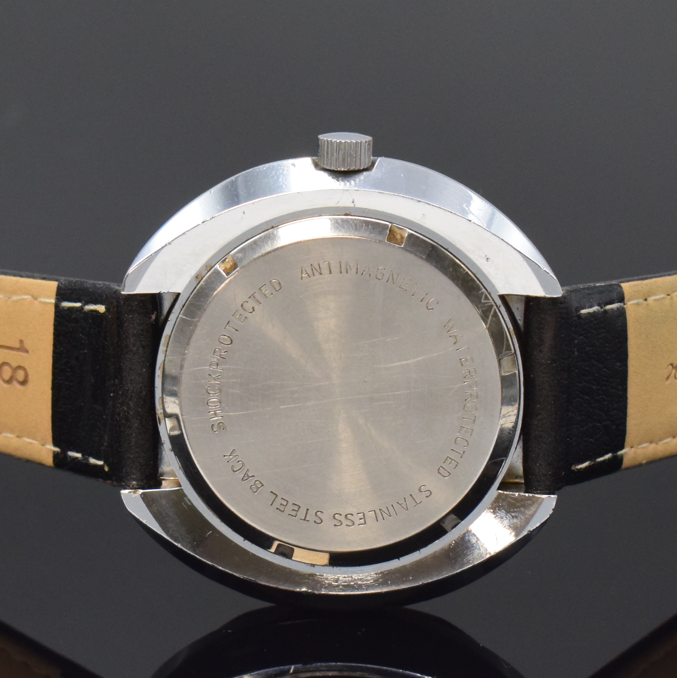 Detail c: CHROMACHRON Tian Harlan sogenannte "Anti- Stress-Uhr" in früher Ausführung, Deutschland um 1975, Handaufzug, verchr. Geh. m. verschr. ...