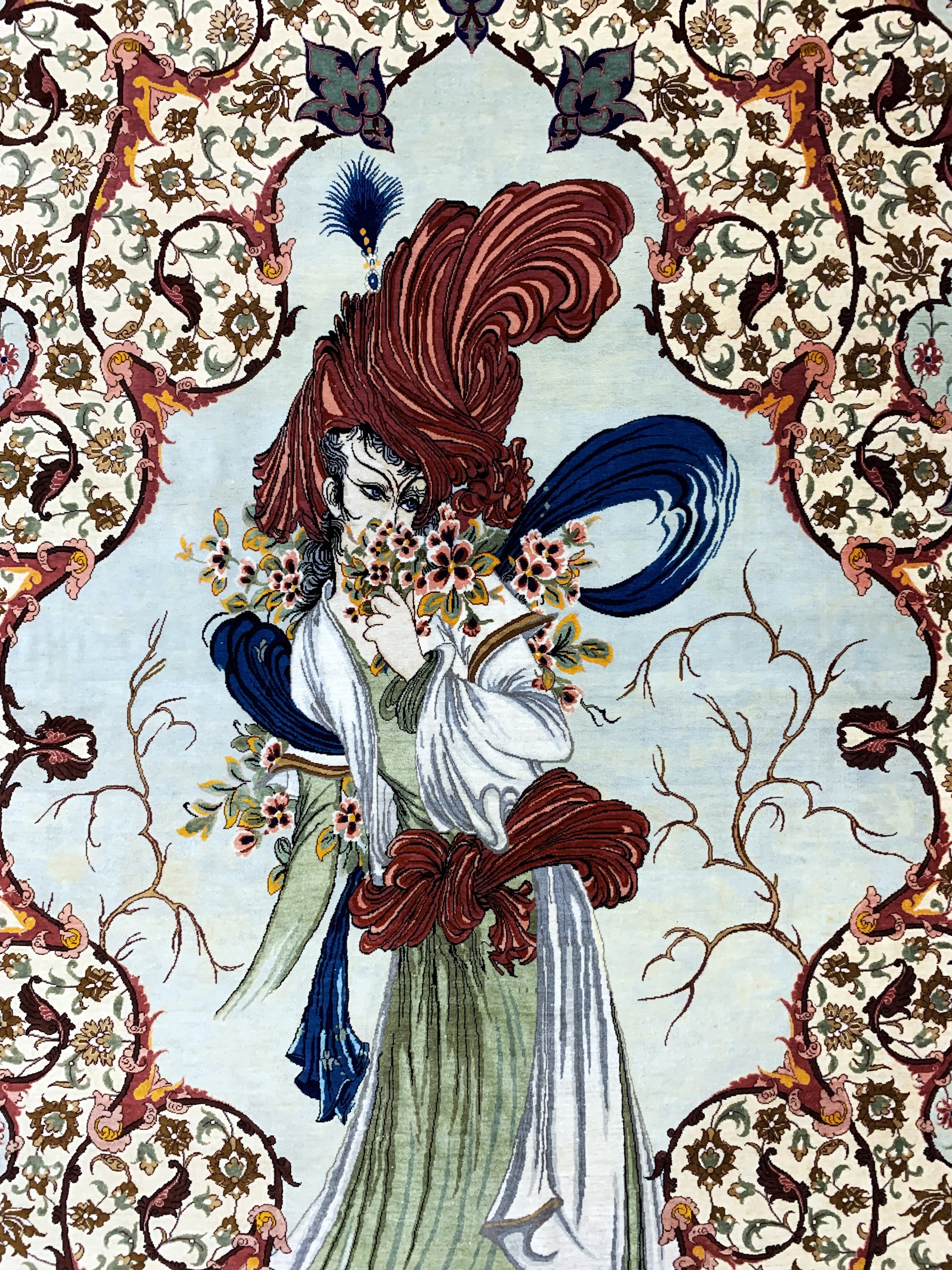Detail c: Ghom Seide fein Persien, signiert(Mirmehdi), Ende 20.Jhd, reine Naturseide, ca. 200 x 137 cm, ca. 1,0 Mio. Kn/qm, EHZ: 1-2