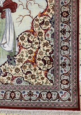 26780067a - Qum Seide fein Persia, signiert(Mirmehdi), Ende 20.Jhd, reine Naturseide, approx. 200 x 137 cm, approx. 1,0 Mio. Kn/sm, condition: 1-2. Rugs, Carpets & Flatweaves