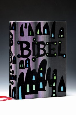 Image 26780149 - The Bible, illustrated by Friedensreich Hundertwasser (1928-2000), Pattloch Verlag Augsburg 1995, linen binding of each edition differs in color combination and type of inlay, in a slipcase