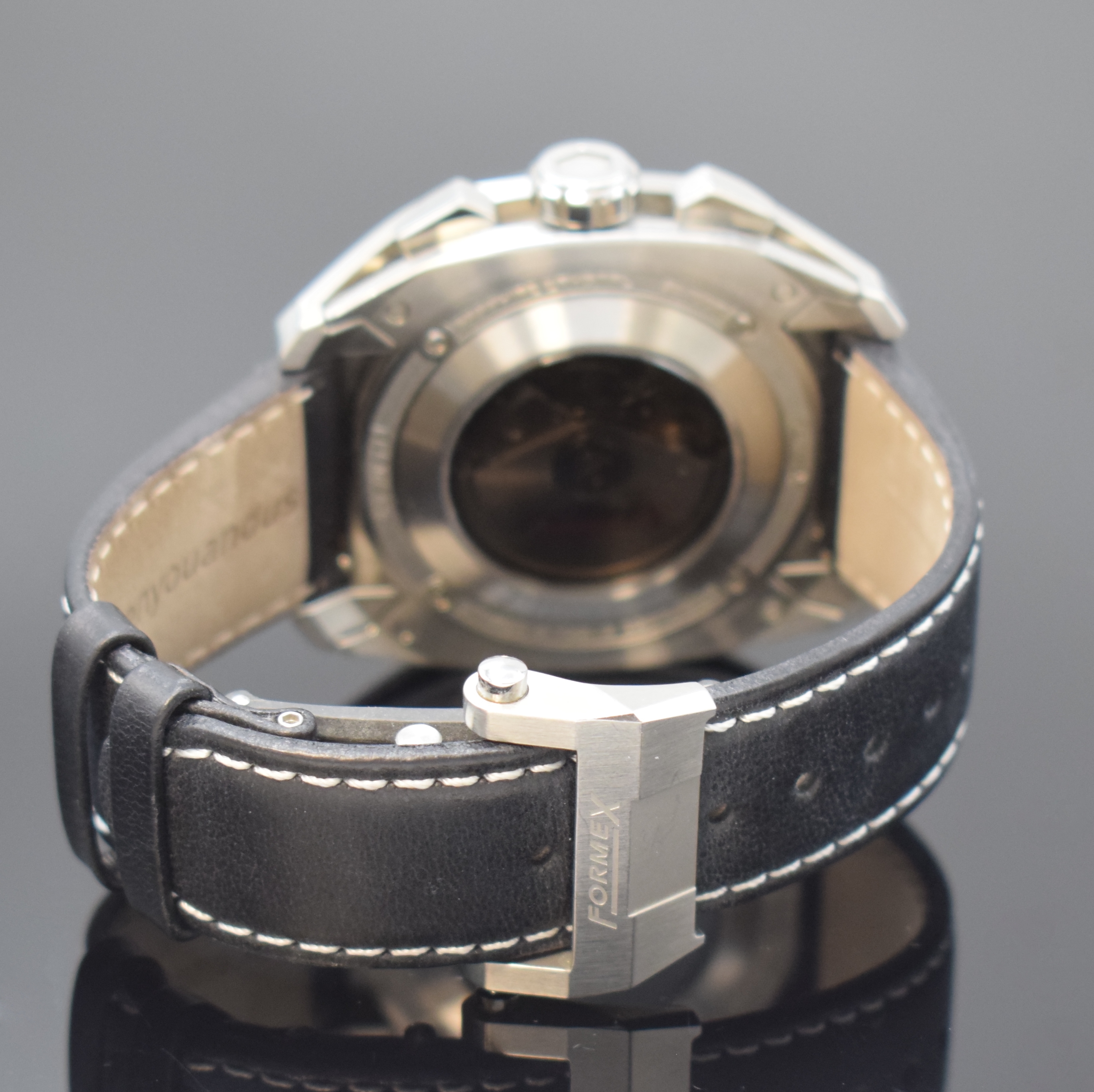 Detail b: FORMEX Armbandchronograph Element in Stahl/Keramik Referenz 1200.5.8027,, Schweiz um 2015, Automatik, beids. vergl. Geh. inkl. orig. Lederband m. ...