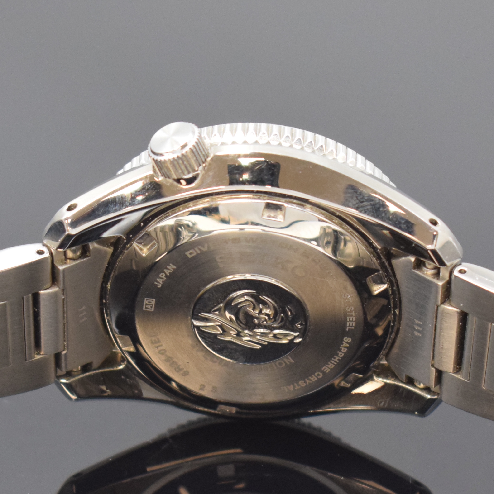Detail d: SEIKO Herrenarmbanduhr Prospex Special Edition "Save the Ocean", Japan um 2020, Automatik, Edelstahlgeh., inkl. orig. Gliederband m. ...