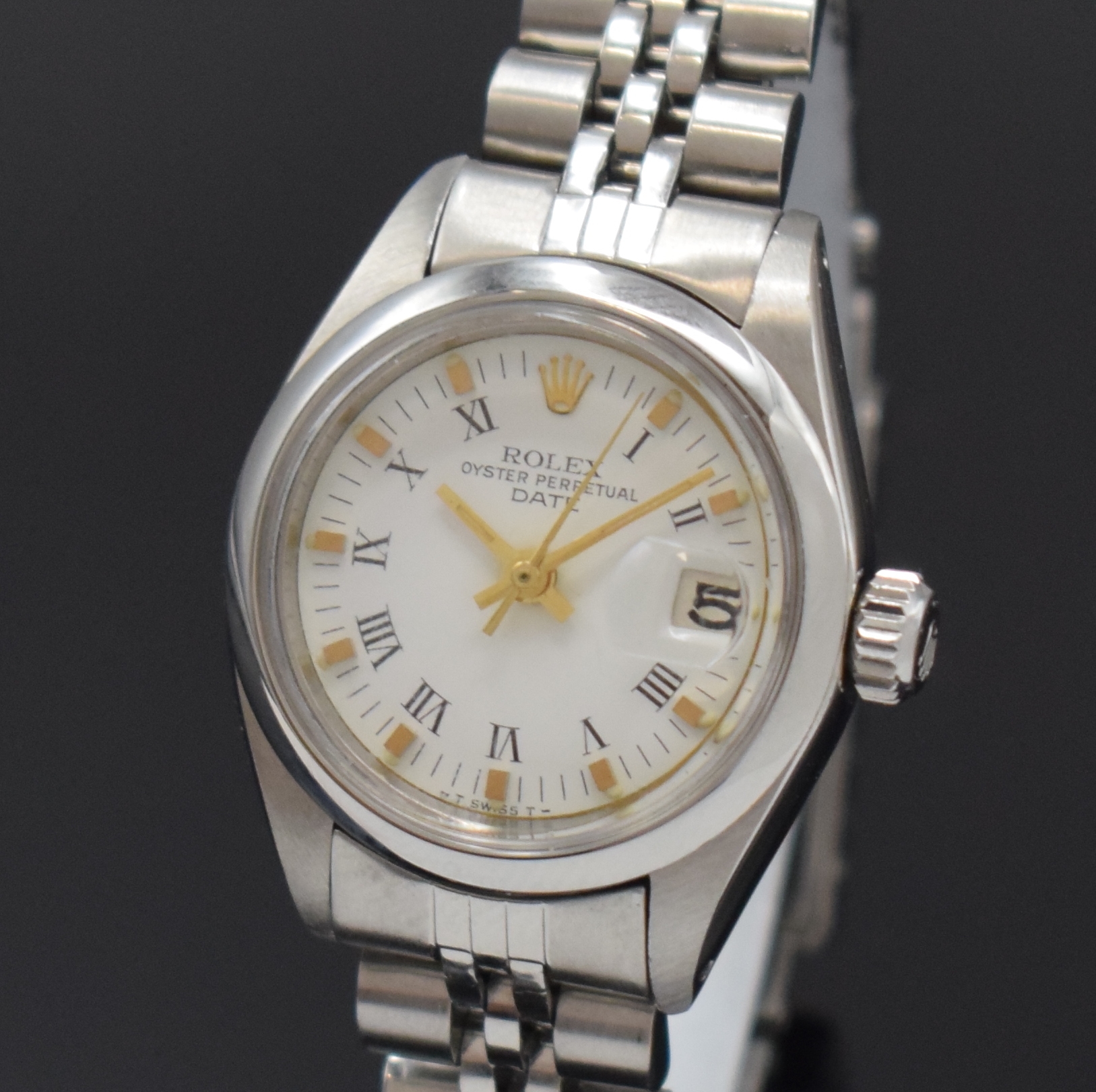 Detail a: ROLEX Oyster Perpetual Date Damenarmbanduhr in Stahl Referenz 6919, Schweiz um 1977, Automatik, Chronometer der Superlative, verschr. Boden u. Krone, ...