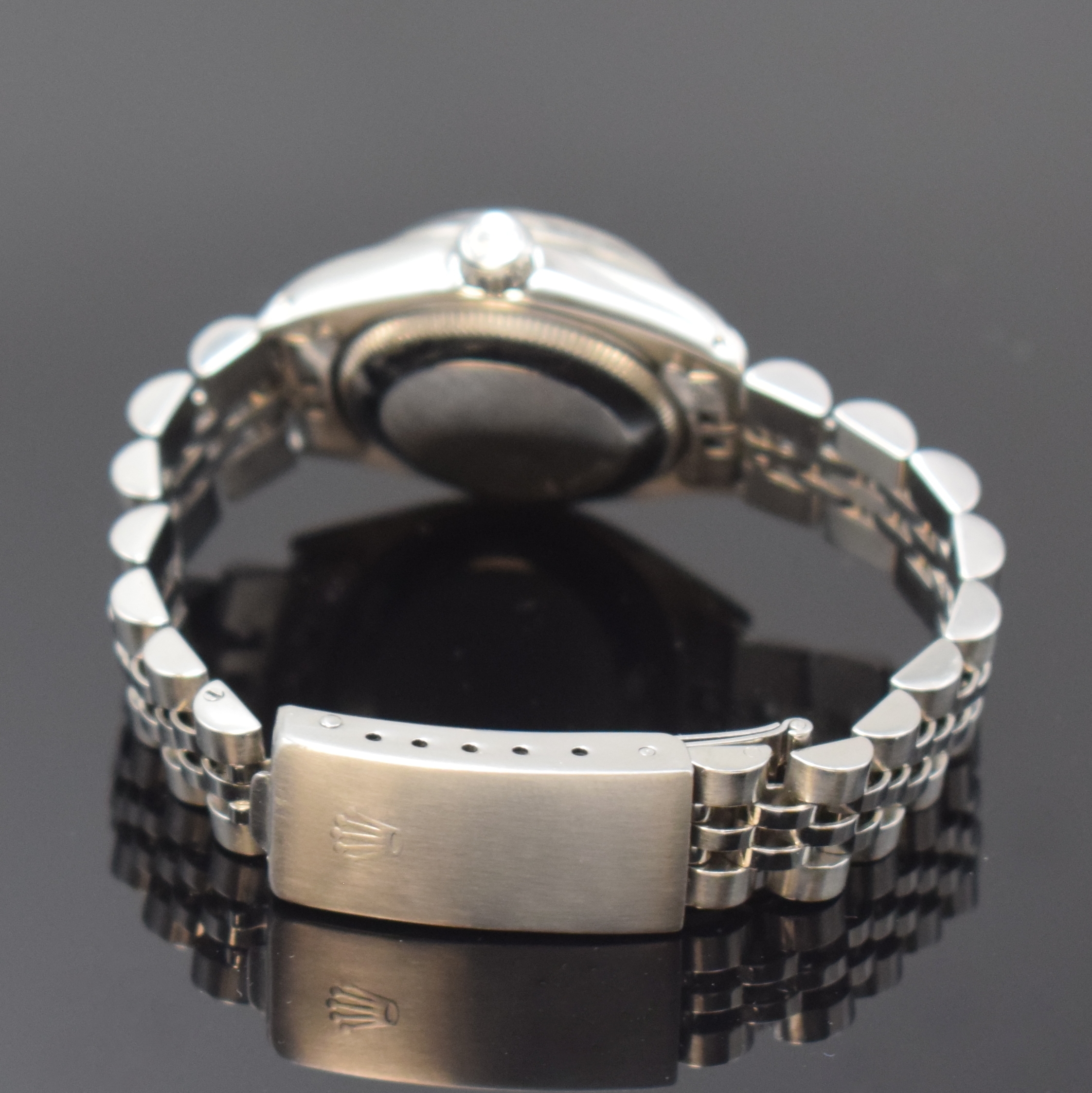 Detail b: ROLEX Oyster Perpetual Date Damenarmbanduhr in Stahl Referenz 6919, Schweiz um 1977, Automatik, Chronometer der Superlative, verschr. Boden u. Krone, ...