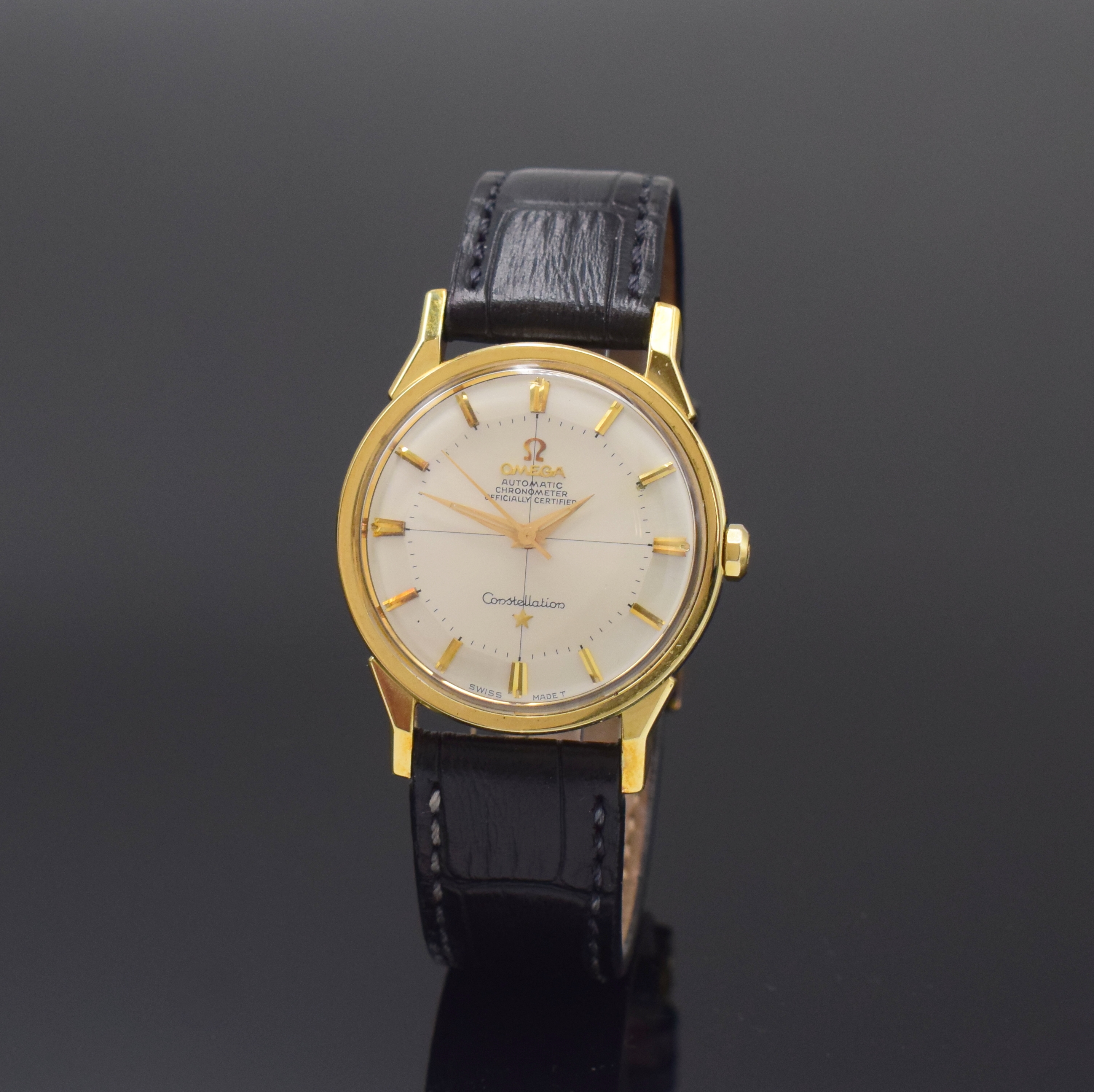 OMEGA Herrenarmbanduhr Constellation Chronometer in Stahl/Gold Referenz 167.005, Schweiz um 1967, Automatik, Boden m. Darst. Sternwarte verschr., ...