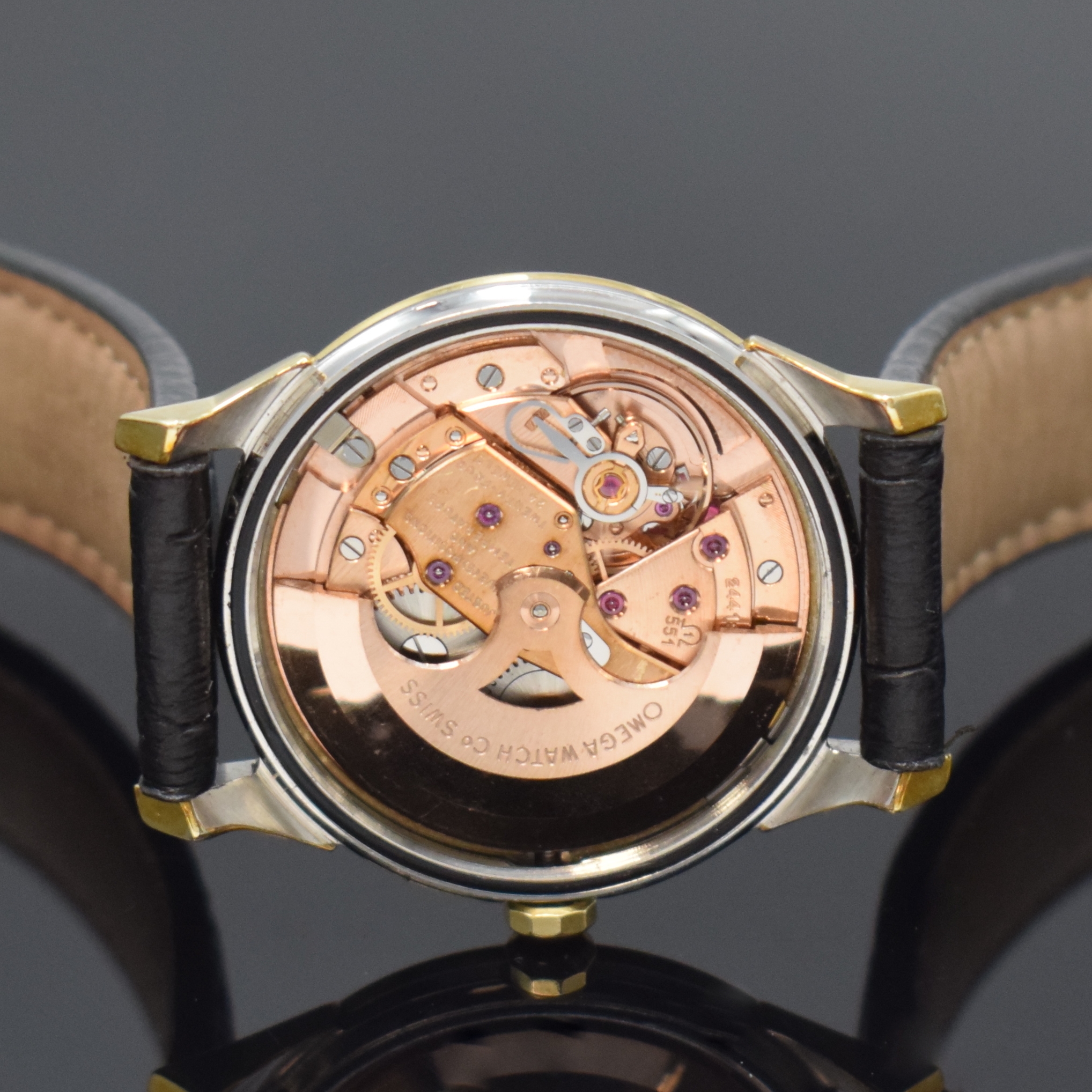 Detail f: OMEGA Herrenarmbanduhr Constellation Chronometer in Stahl/Gold Referenz 167.005, Schweiz um 1967, Automatik, Boden m. Darst. Sternwarte verschr., ...