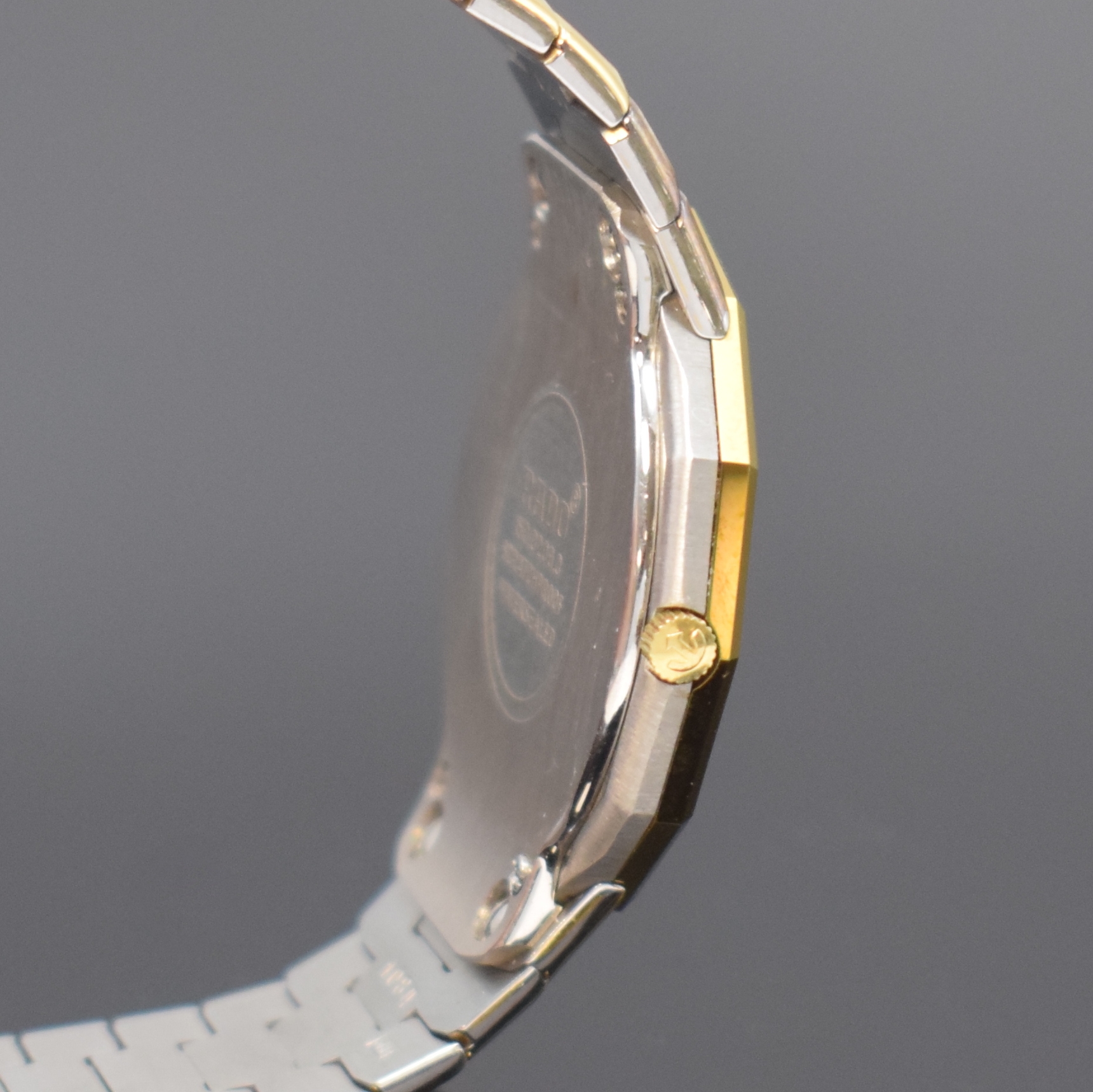 Detail c: RADO Diastar Armbanduhr in Stahl/Gold Referenz 150.0209.3, Schweiz um 1995, quarz, orig. Gliederband m. dopp. Faltschl., Boden 4-fach verschr., silb. ...