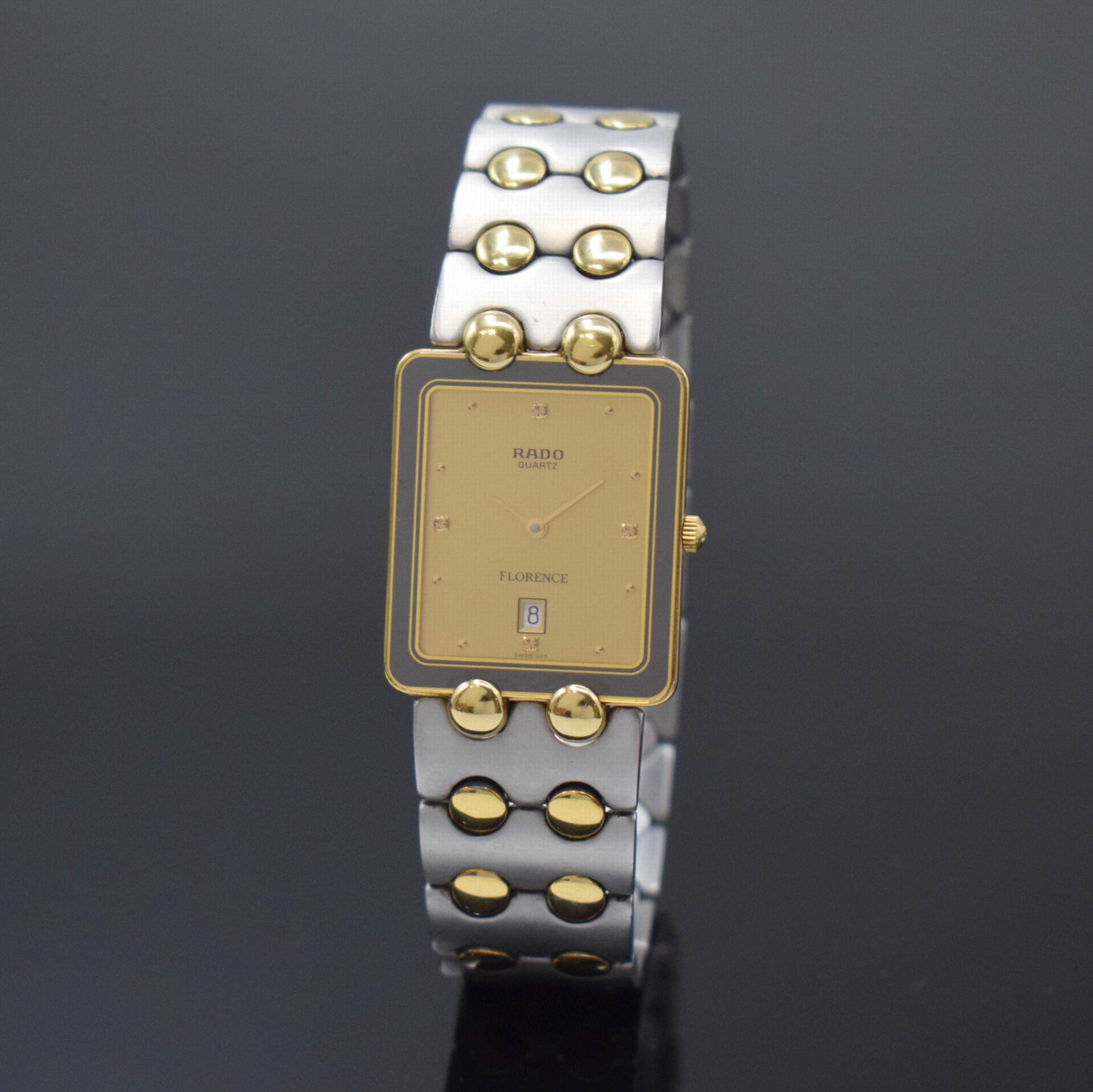 RADO Florence Armbanduhr in Stahl/Gold Referenz 160.3530.2, Schweiz um 1995, quarz, orig. Gliederband, Boden 4-fach verschr., Saphirglas, ...