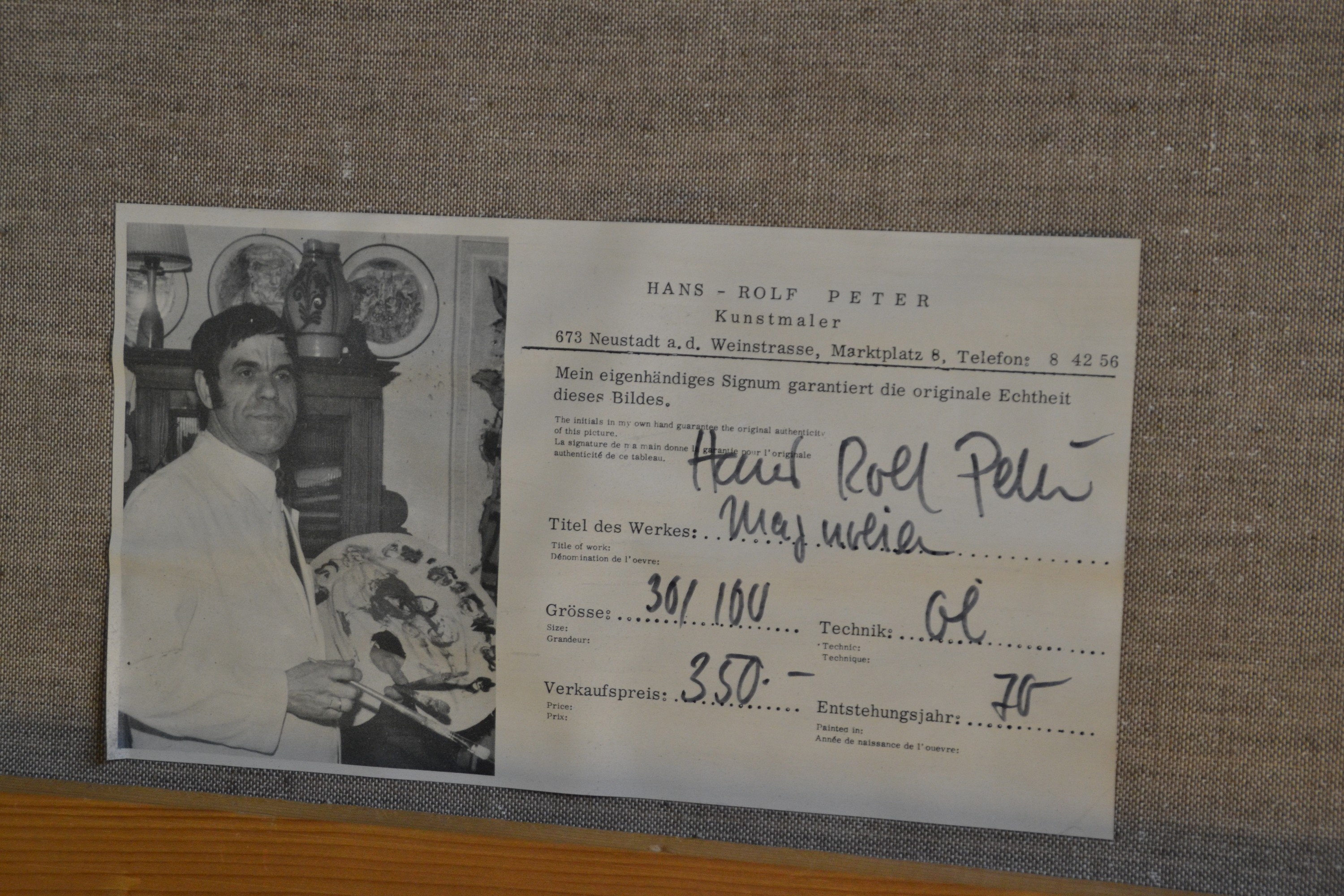 Detail b: Hans Rolf Peter, 1926-2020 Neustadt/Wstr., Magnolien, Öl/Lwd, sign., ca. 60x30cm, R.