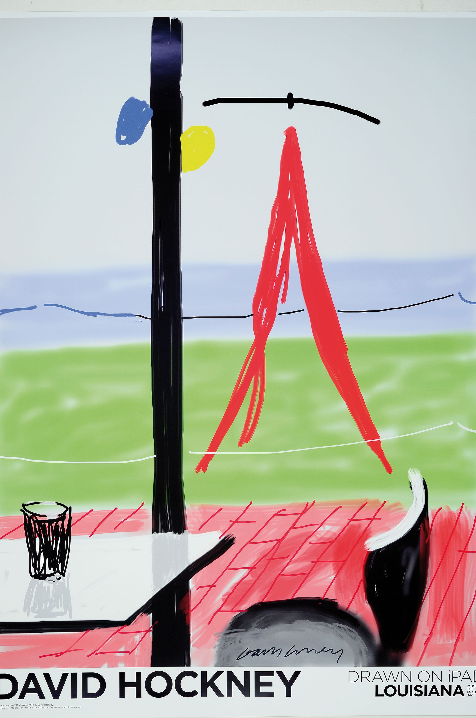 Detail k: David Hockney, 1937, Offsetlithografie, Louisiana Museum, Humlebaek 2011, handsign., ca. 84x59,5 cm