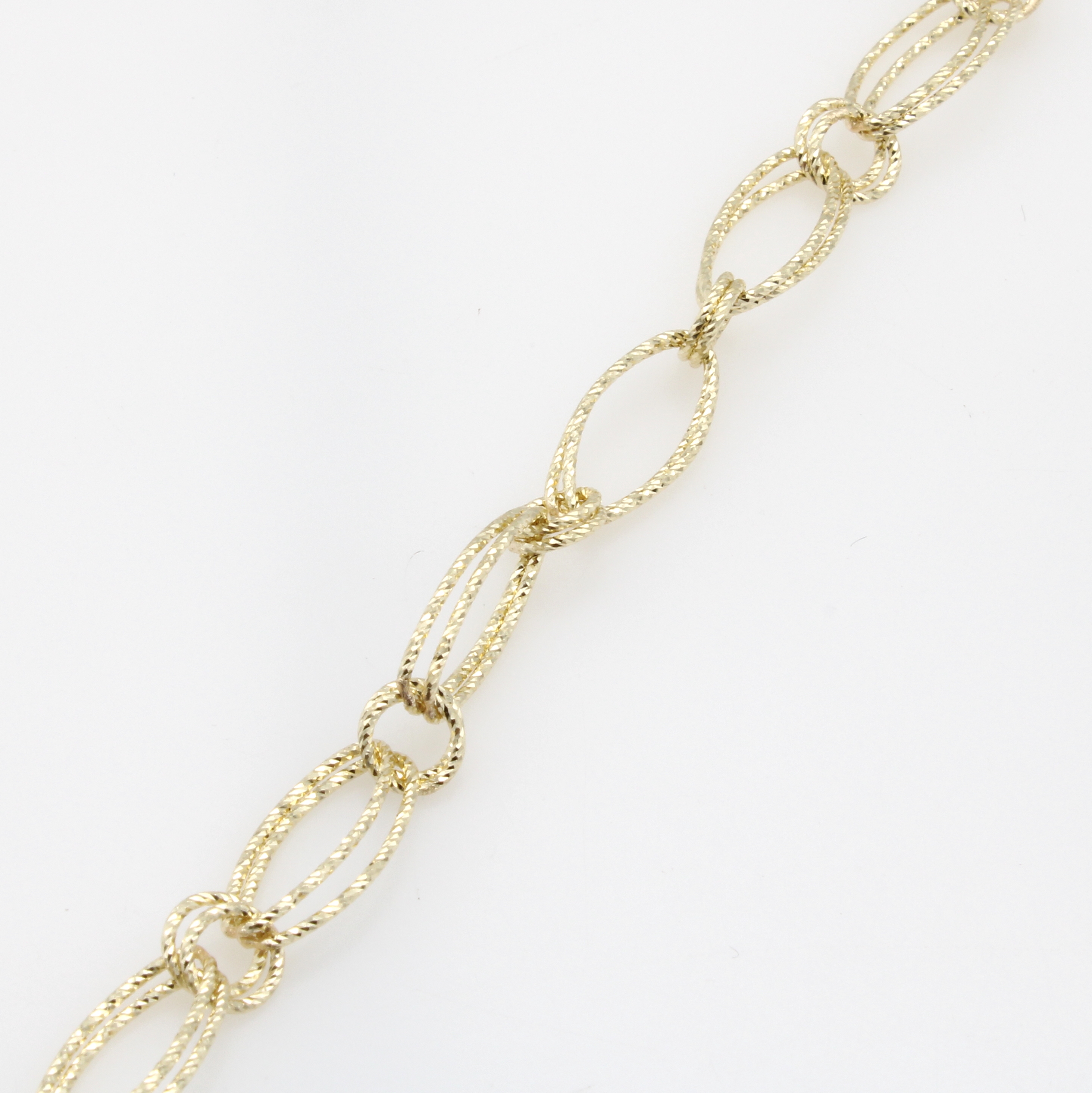 Image 26780805 - Armband, GG 585/000, ovale Glieder, struk- turiert, L. ca. 17-20 cm