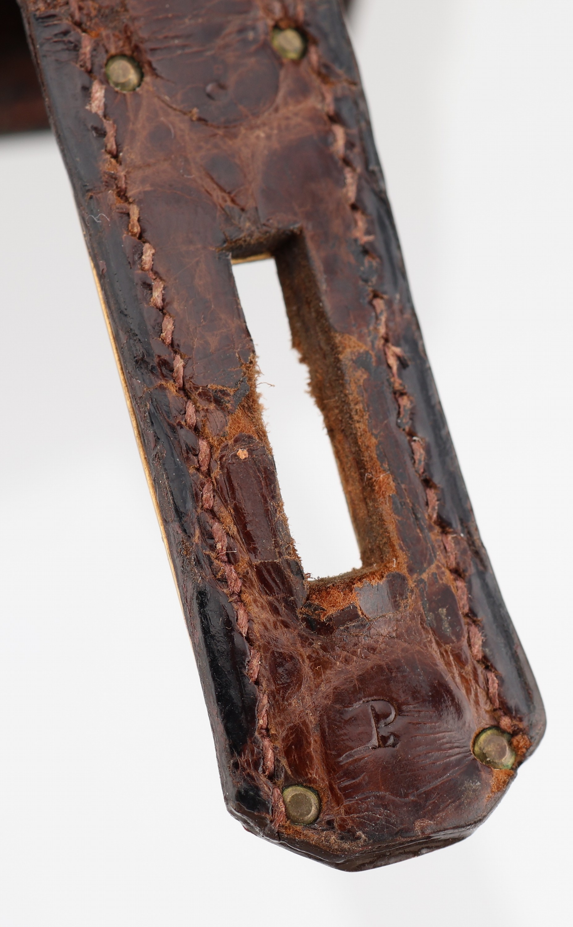 Detail i: Vintage HERMES Kelly Bag, 1960, Shiny Porosus Crocodile in Havanna Braun, Innenaustattung auf feinem Ziegenleder, goldene Hardware, ca. 32 x 11.5 x ...