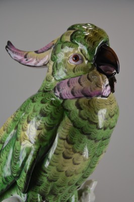 26781196a - Very large parrot, designed by M. Hartung, 20th century, porcelain, number. 3861, polychrome painted, height approx. 41 cm